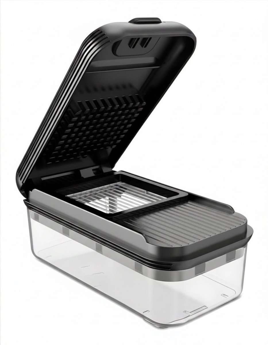 Ploutos® Mandoline - Groenteschaaf - Voedselhakker en Snijder - Zwart - 12cm × 26cm × 11cm