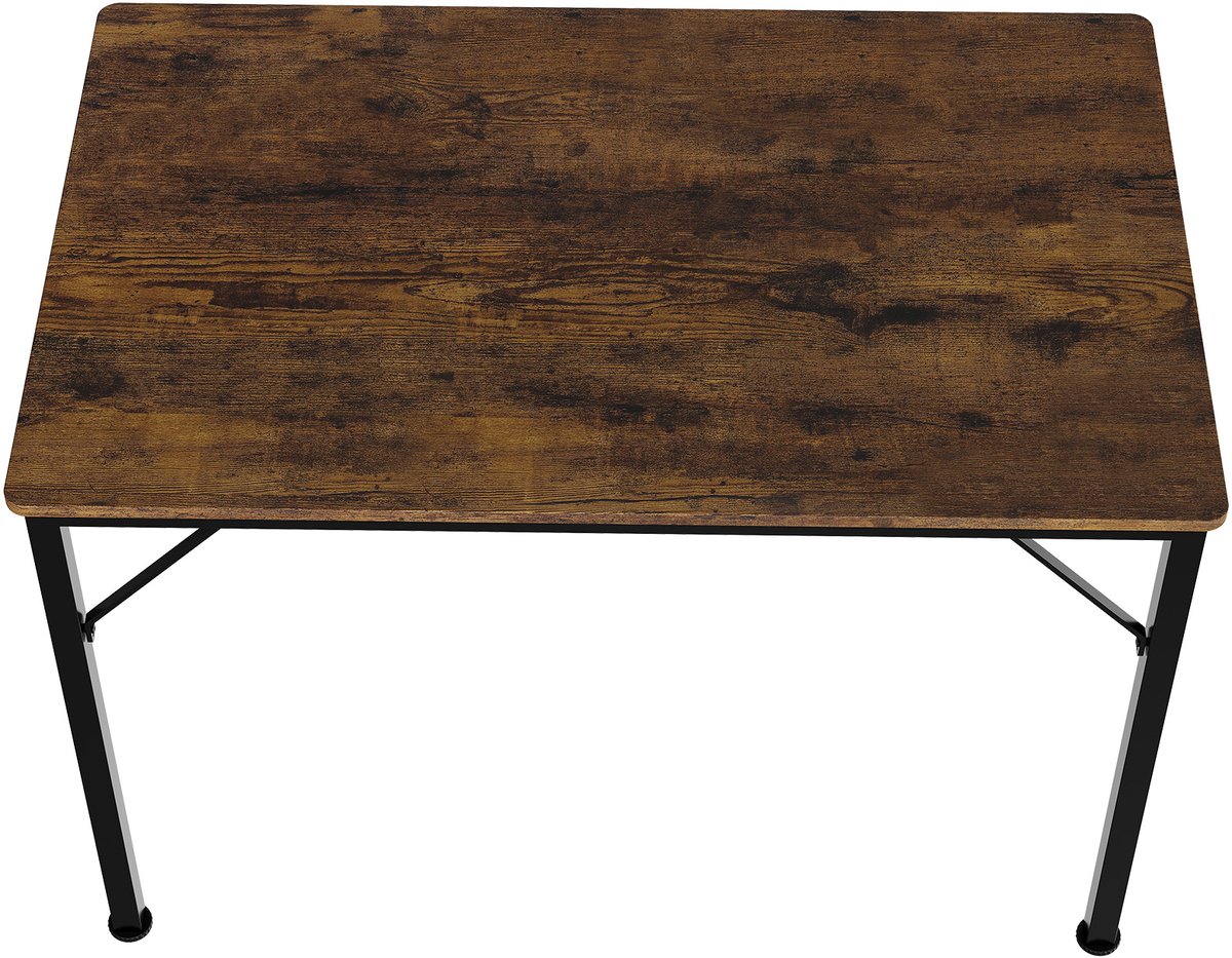 Eettafel Vintage Look voor 6 Personen - 110x70cm - Stalen Poten met Houten Blad - Industrieel Landelijk Design - Eenvoudige Montage
