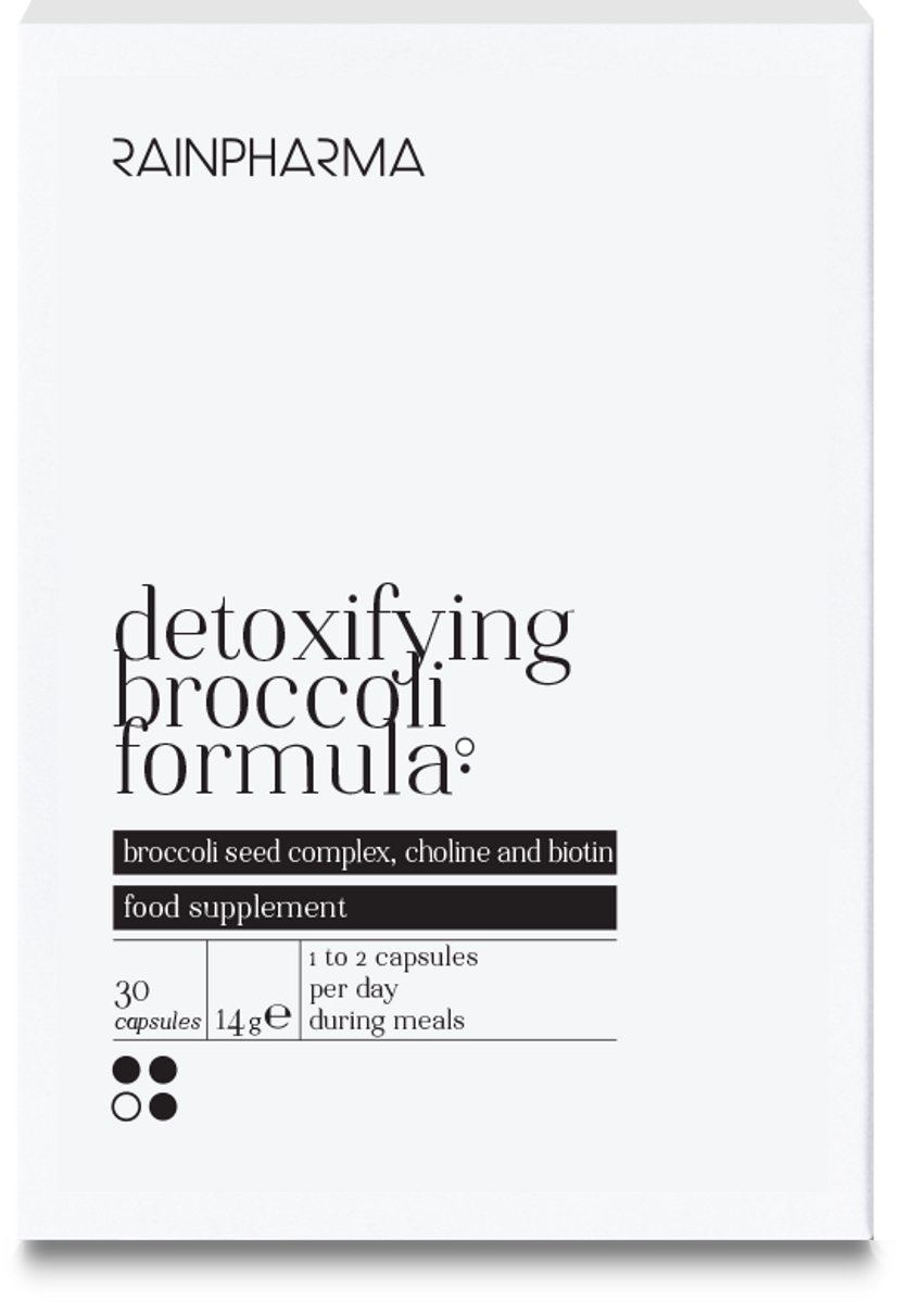 RainPharma Detoxifying Broccoli Formula - Broccolizaadextract Sulforafaan Biotine Choline - 30 Capsules - Lever, Huid & Haar