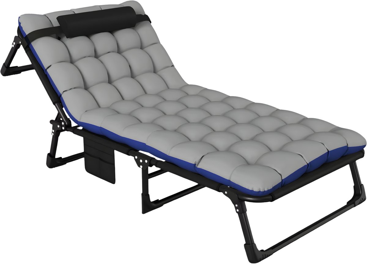 Draagbare opvouwbare campingbed - lichtgewicht, snel opvouwbaar, ultralicht en makkelijk mee te nemen - Zwart