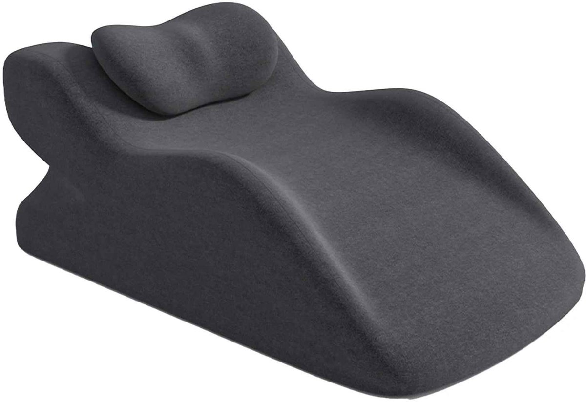 Casa Living Ergonomisch Kussen - Wigvormig Traagschuim Kussen - 30° & 60° Verstelbaar - Afneembare Wasbare Hoes - Donkergrijs