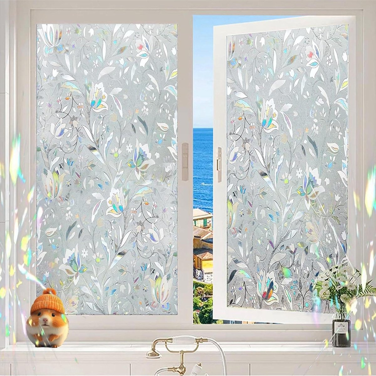 Raamfolie Anti Inkijk - Glasfolie Melkglas - Privacy Creëren - Zelfklevend Lijmvrij - 30 x