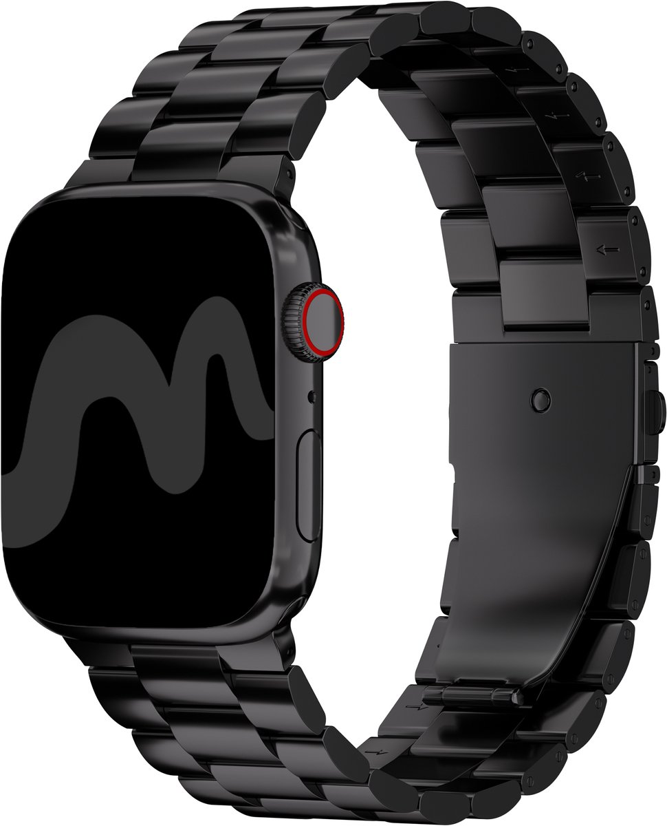 iMoshion Bandje Geschikt voor Apple Watch Bandje Series 1 / 2 / 3 / 4 / 5 / 6 / 7 / 8 / 9 / SE / Ultra (2) - 42 / 44 / 45 / 49 mm - iMoshion Stalen band - Zwart
