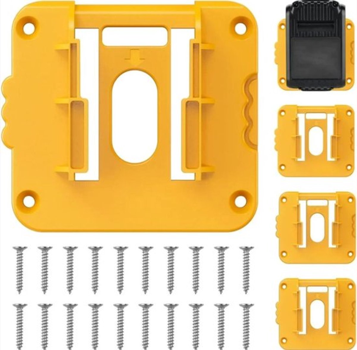 Batterijhouders - 5 stuks - geschikt voor Dewalt 20V-batterijen - wandgemonteerd batterij-organizer-opbergrek