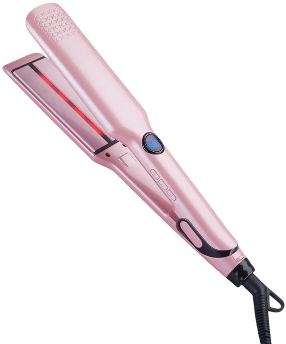 Stijltang - Keramische Stijltang - Multifunctionele Stijltang - Vermindert Haarschade - Versnelt het Stijlen - Creëert Zijdezachte Kapsels - met Digitaal Display - Roze