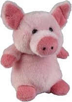 Roze varken/biggetje knuffel 12 cm - Varkens knuffeldieren - Speelgoed voor kind