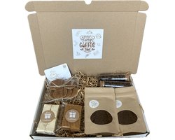 XL Koffie brievenbus cadeau - groot - koffie - mokkaboontjes - fuge - noga - stroopwafels