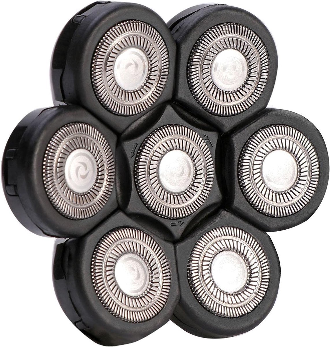 Thijox - Reservemeskop voor kale scheerapparaten, 7D scheerkoppen, zelfslijpende technologie, waterdicht, compatibel met 5/6/7/8/9 koppen voor heren,