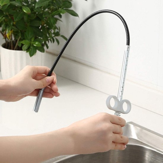 Flexibele kaakpijpreinigingstool Grijper (veerdruksysteem) 4-kaak multitool voor aanrecht Badkamer - 90 cm 1 stuk — afbeelding 2