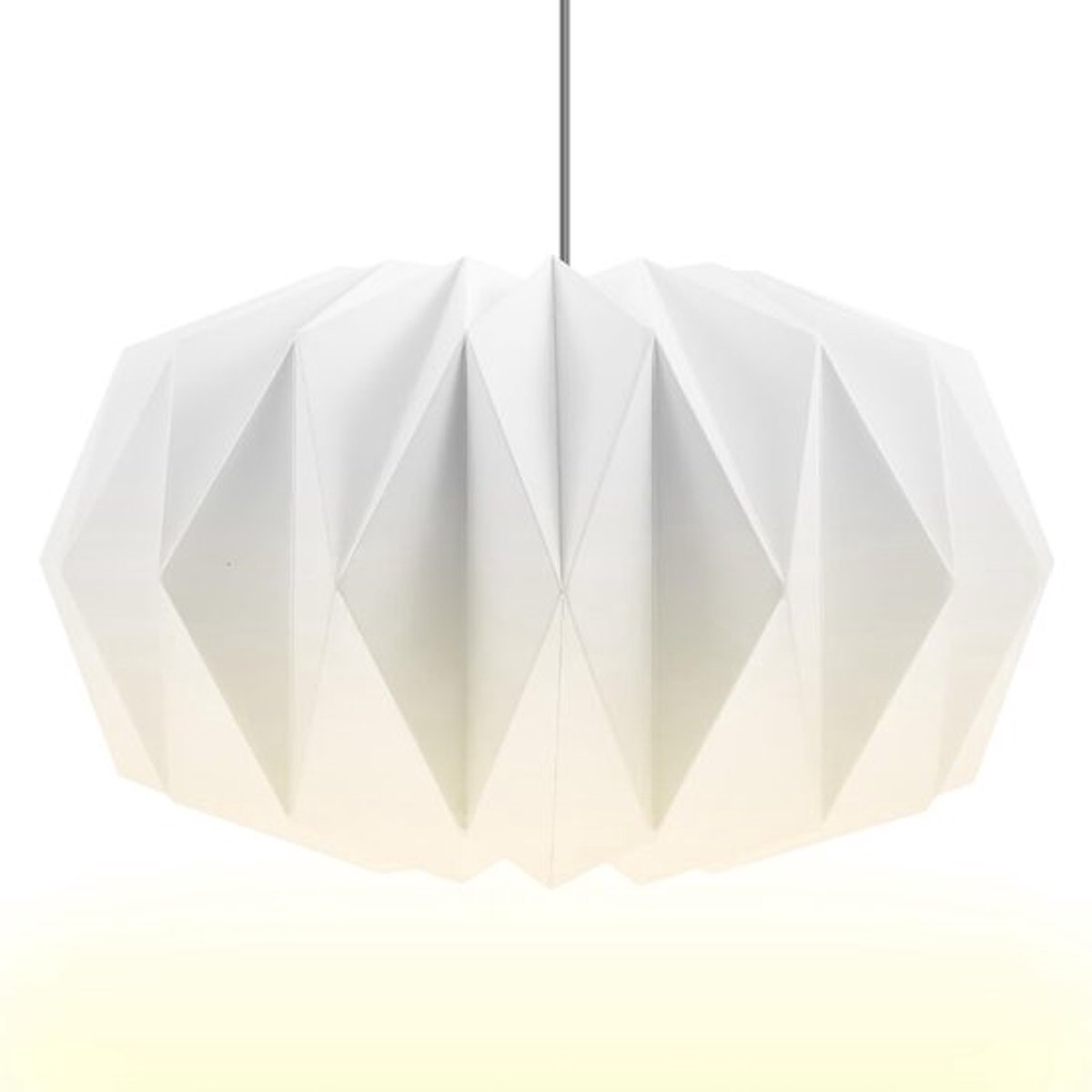 Opvouwbare papieren lampenkap met origami-ontwerp - Creatieve lantaarn in pompoenvorm, moderne hanglamp voor eetkamer/woonkamer (Ø43cm)