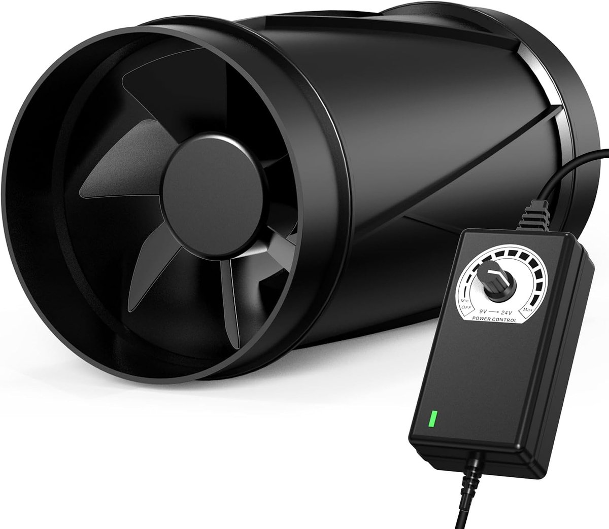 Thijox - Buisventilator 100 mm Regelbaar met EC-motor, 221 m³/h Ventilator voor Serre, Kweektenten, Kelder, Garage en Keuken
