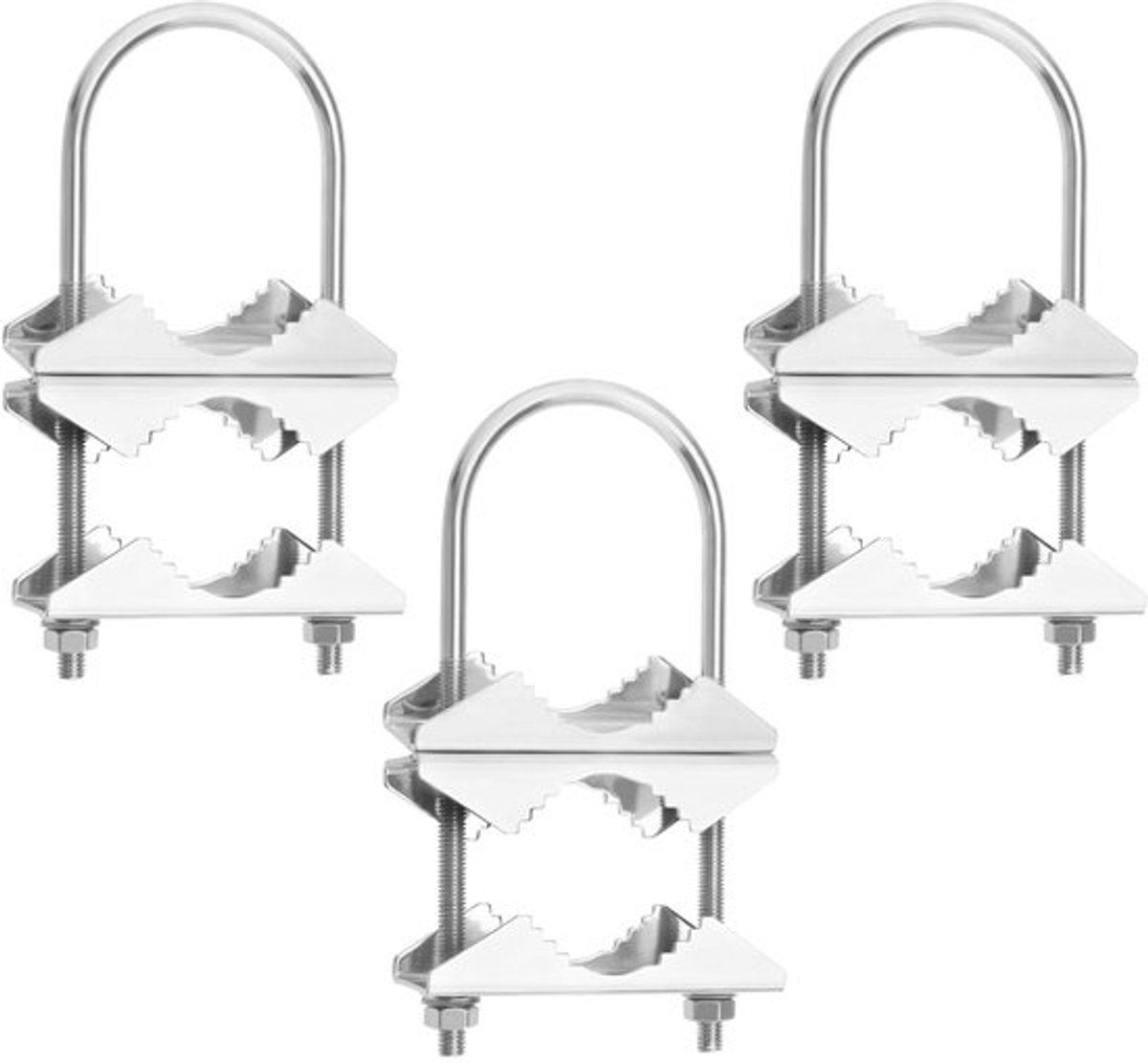 3 Set Clamp Kit Jaw Block Aerial Mast U Bolts Veer Ring Ijzer Elektroplating Antenne Mast Klem Assemblage Accessoires