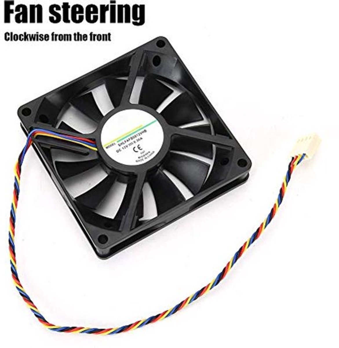 12V 0,3A 8cm koelventilator, SHLFAFB0812VHB 4-pins als ventilator koelventilator, 4PIN ventilatorkoelsysteem voor pc-behuizing/voeding
