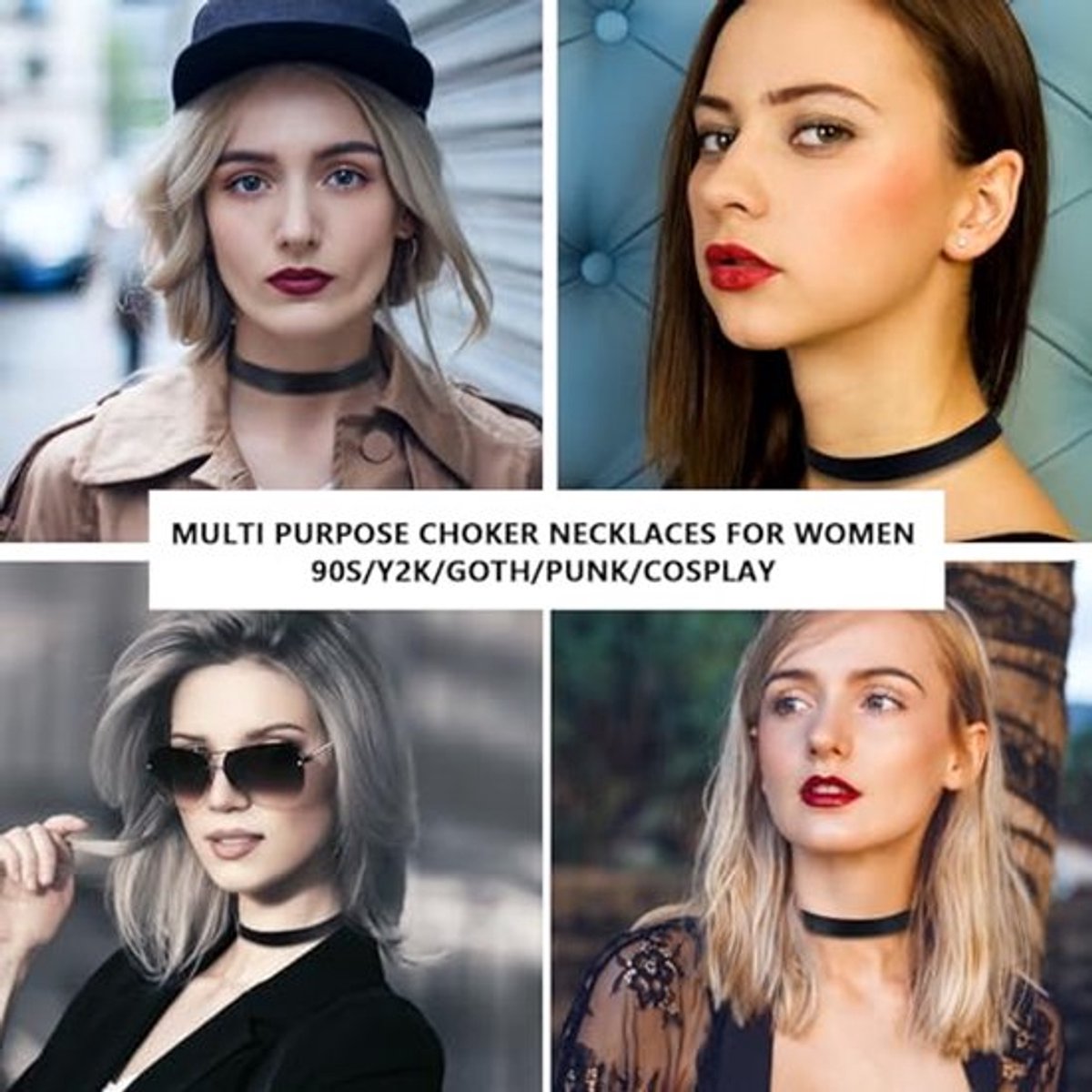Zwarte leren kraag, brede kostuumketting voor vrouwen, choker, ketting, gothic punk ketting, verstelbaar, leer, choker, ketting, meisjes, kostuumketting, aansluitend, PU leer, koper