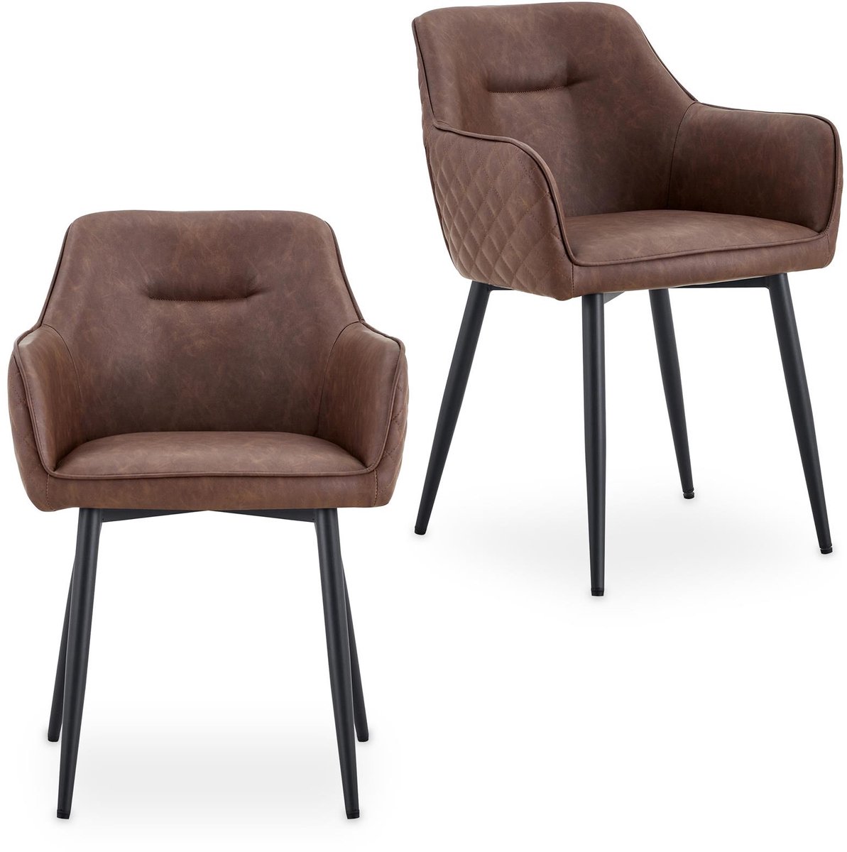 Eetkamerstoelen LISBON, set van 2 – donkerbruin