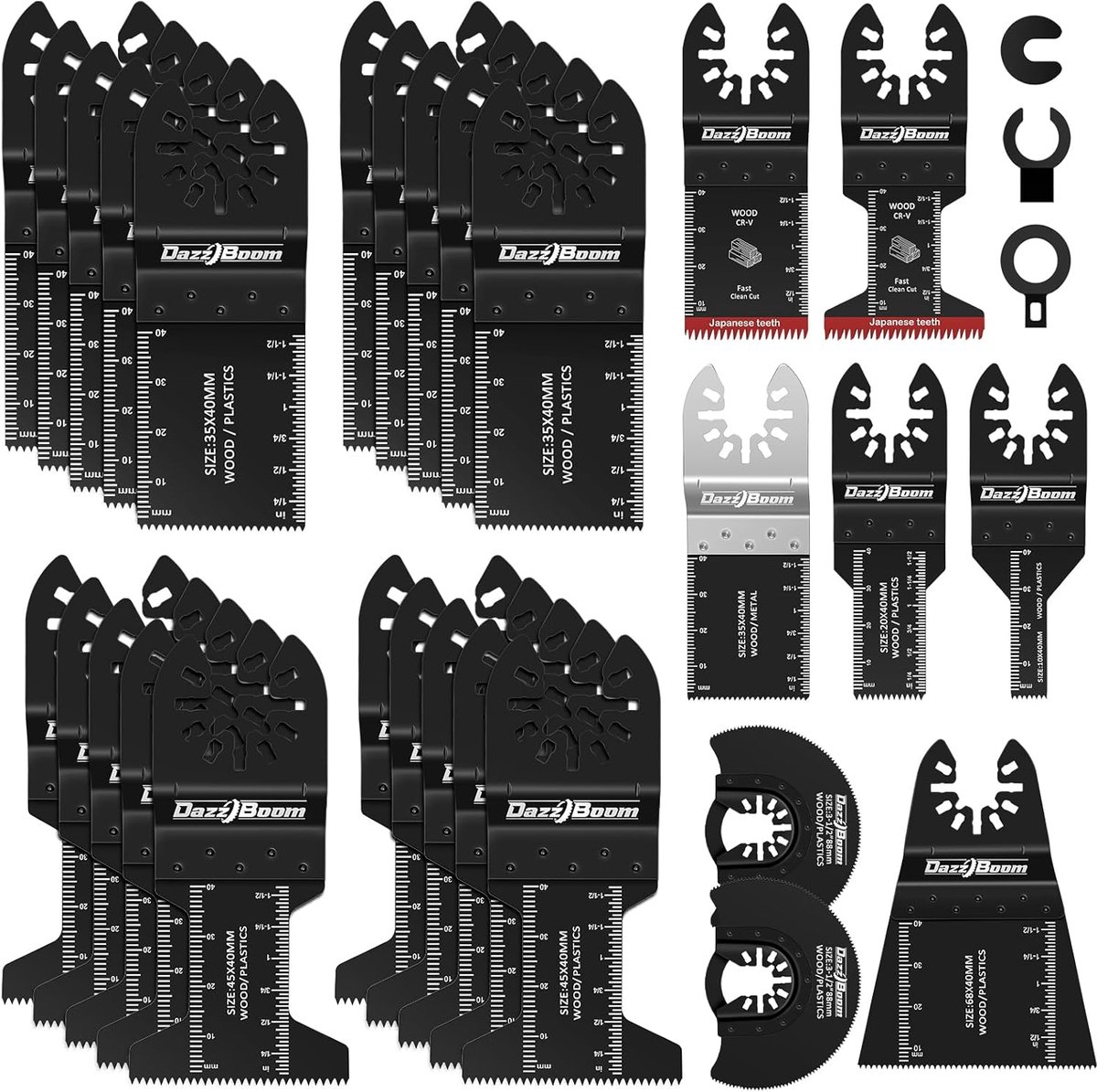 Thijox - 31 delige multitool zaagbladen set voor hout, metaal, spijkers en meer - multifunctionele accessoires voor Fine Multimaster en universele mul