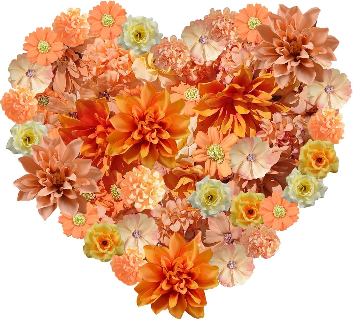 SnelShoppen - 40 Stuks Kunstbloemen Assortiment Mini Zijde Bloemkoppen voor DIY Bruiloft Party Haaraccessoires Scrapbooking Huishouddecoratie Geel