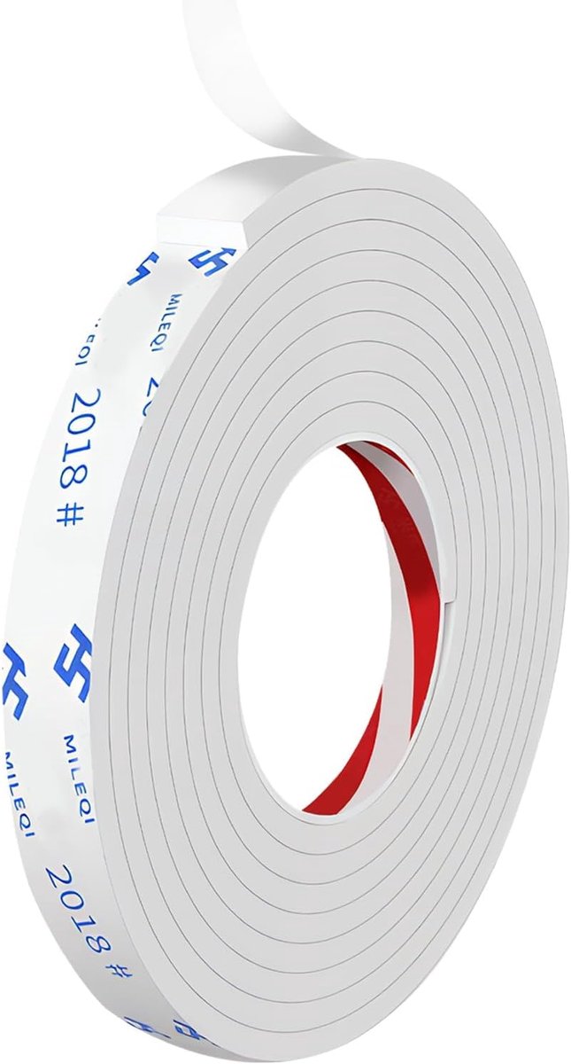 SnelShoppen - Door Seal 5m Lang 1.8cm Breed Foam Tape voor Efficiënte Isolatie, Geluidsdemping en Toepassing op Kasten, Wanden, Tafels, Wit