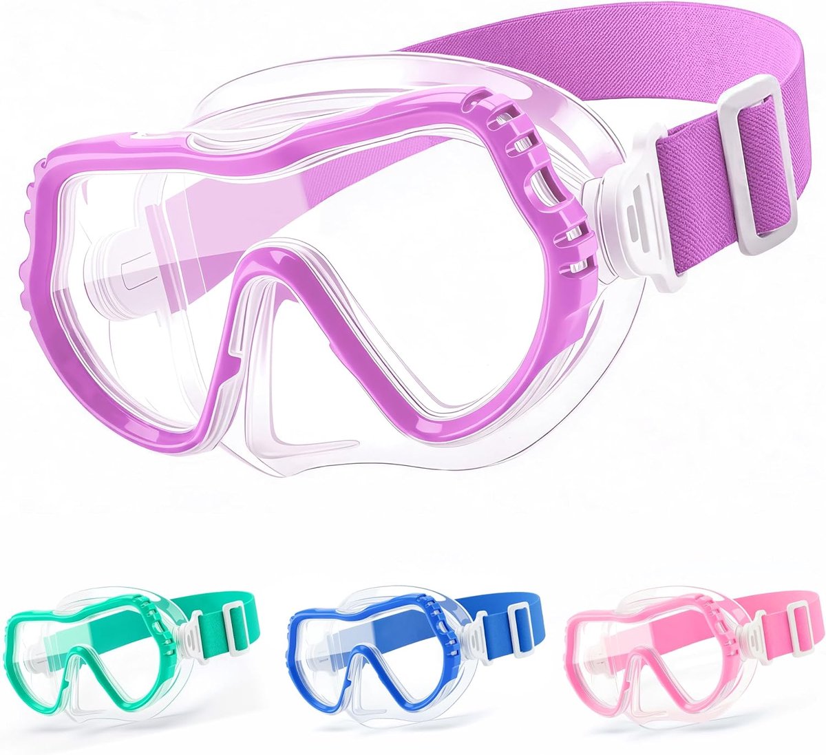 SnelShoppen - Kinderen Duikbril met Neusbedekking - Anti-Fog en Anti-Lek Duikmasker - 180° Panorama HD - Verkrijgbaar in Vier Kleuren - Perfecte Zomer