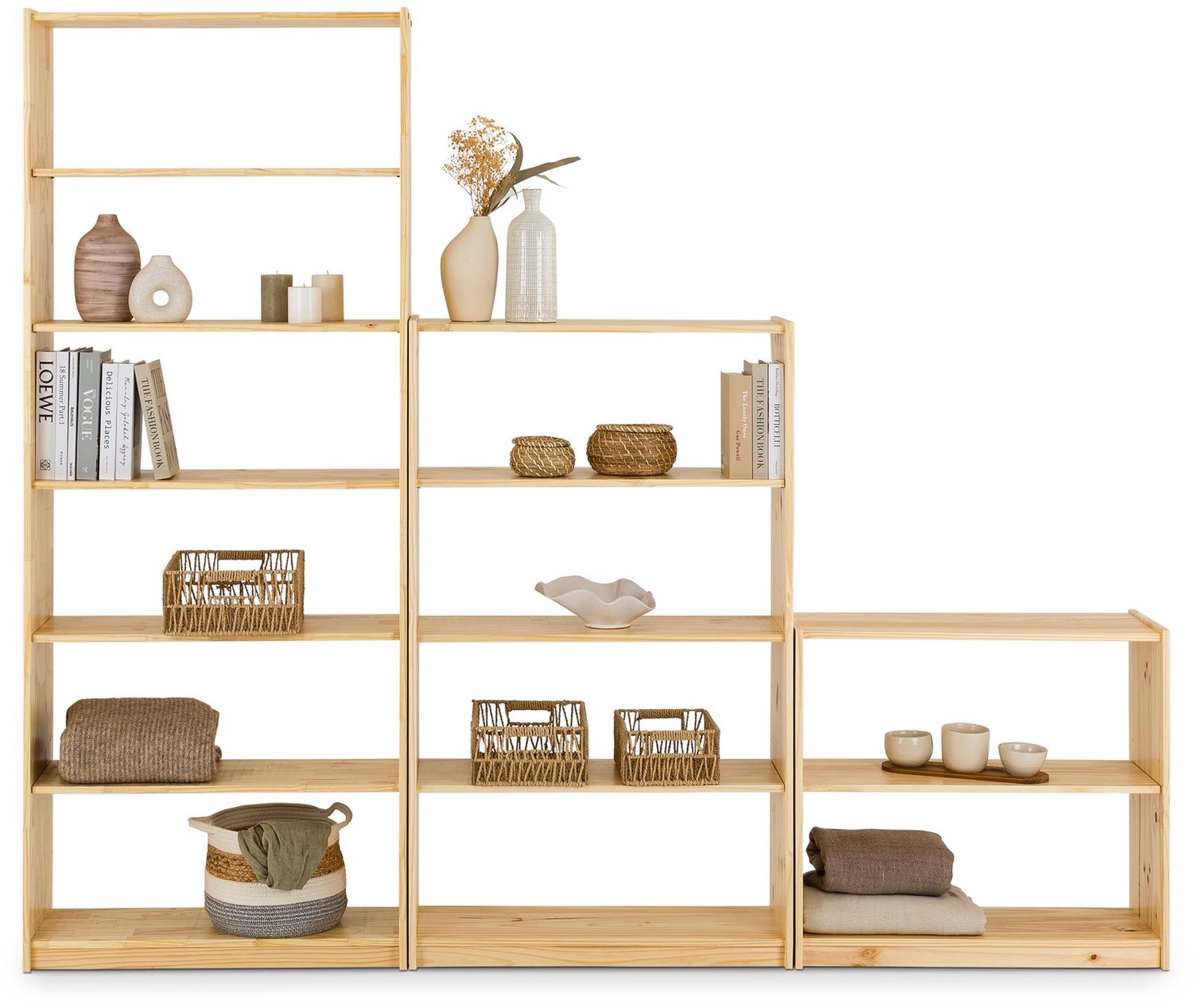 Plankenset MELLY, 3-delig, van massief hout – naturel