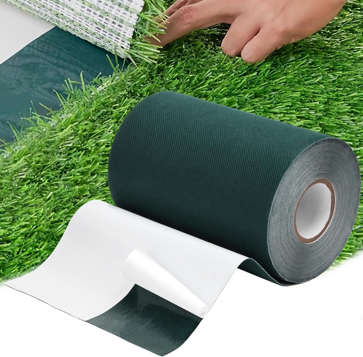 SnelShoppen - Kunstgras Tape - Zelfklevende Naad Tape voor Kunstgras, Hoge Hechting, Vliesmateriaal, 15 cm x 5 m, Groene Kleur voor Tuin en Buiten