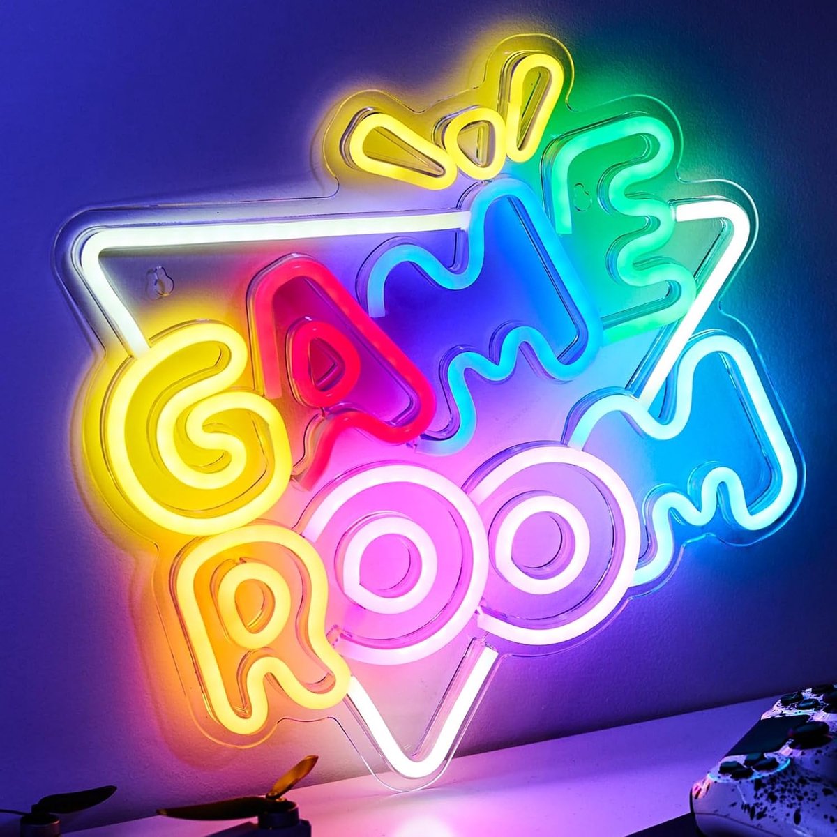 SnelShoppen - Gaming Neon Sign LED Light Lamp - Dimbare Neon Game Room Wanddecoratie voor Jongens - Veilig Silicone LED Nachtlampje voor Kinderen - Pe