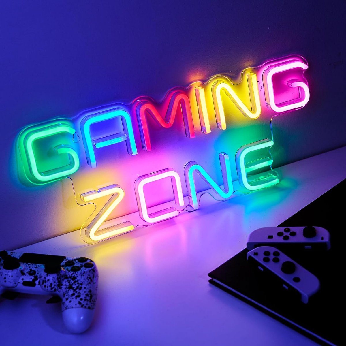 SnelShoppen - Gaming Neon Sign LED Light Lamp - Dimbare Neon Gaming Zone voor Jongens Kamer Decoratie - USB Aangedreven Gamer Nachtlamp - Kinderen Cad