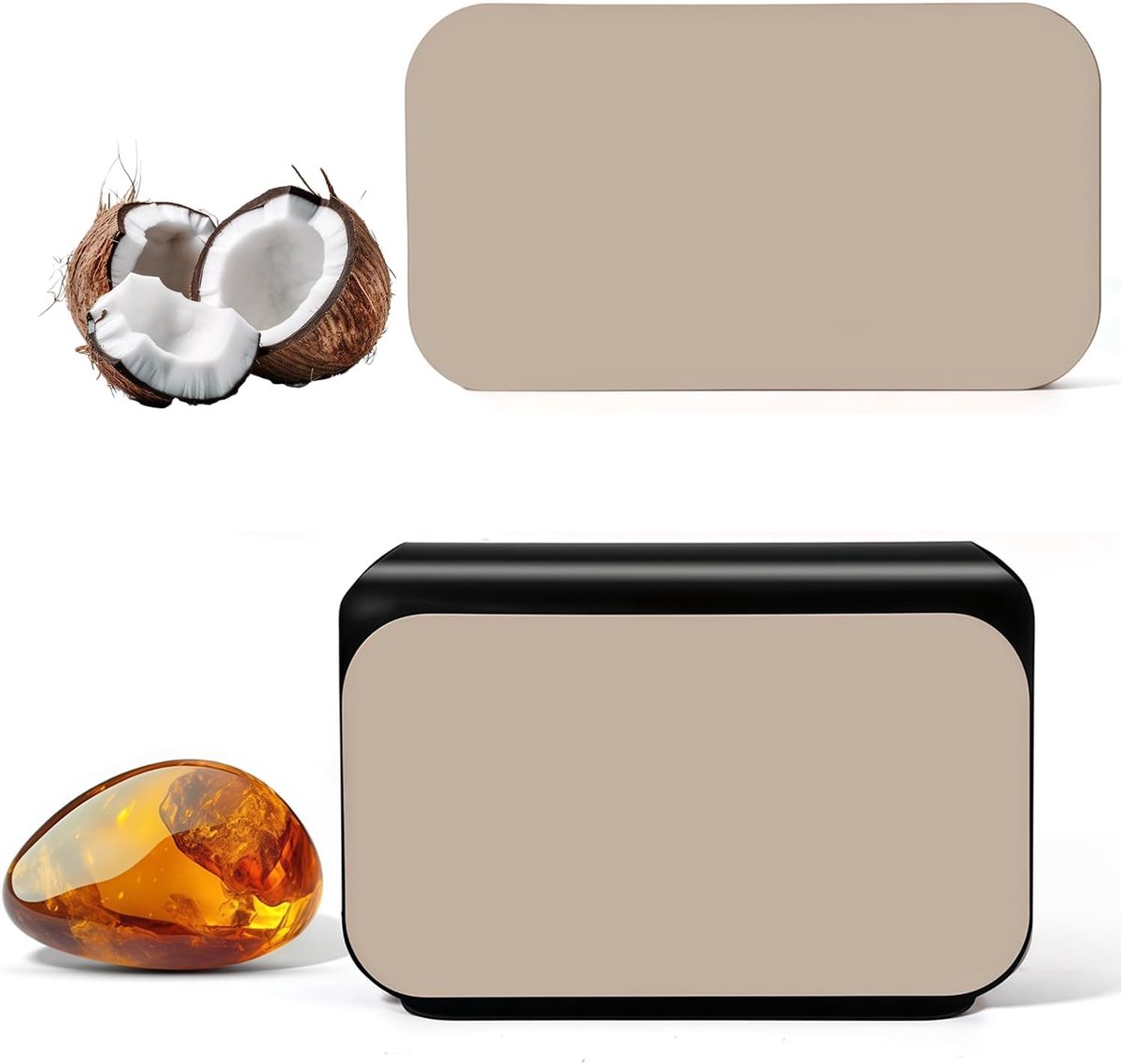 SnelShoppen - 2-Pack Auto Geurhanger voor Zonnevisier met Clip – Geursteen van Gips, Cabana (Kokosnoot) & Amber Geur, Langdurige Auto Geur, Geschikt v