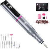 Beeperfect® Draadloze Elektrische Nagelvijl Pro Edition - Nagelfrees - Manicure en Pedicure set - Oplaadbaar - 12 Bitjes en 60 Schuurrolletjes - 30.000RPM