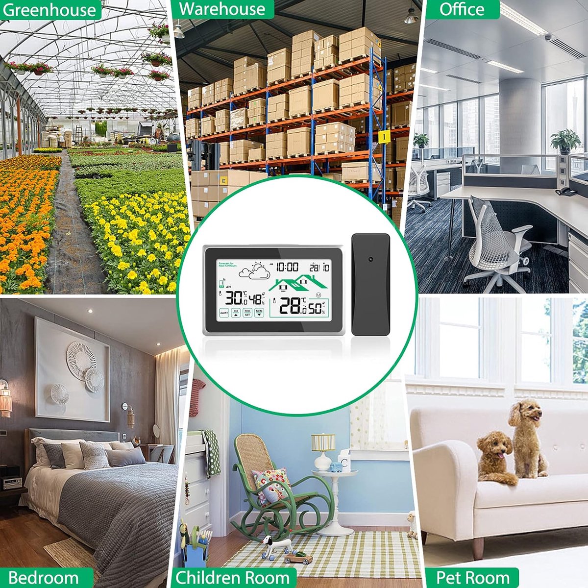SnelShoppen - Outdoor Sensor voor Weerstation, Weersensor voor Buiten, Temperatuur en Vochtigheid, Draadloze Weerstation Sensor, Tuin, Camping, Nauwke