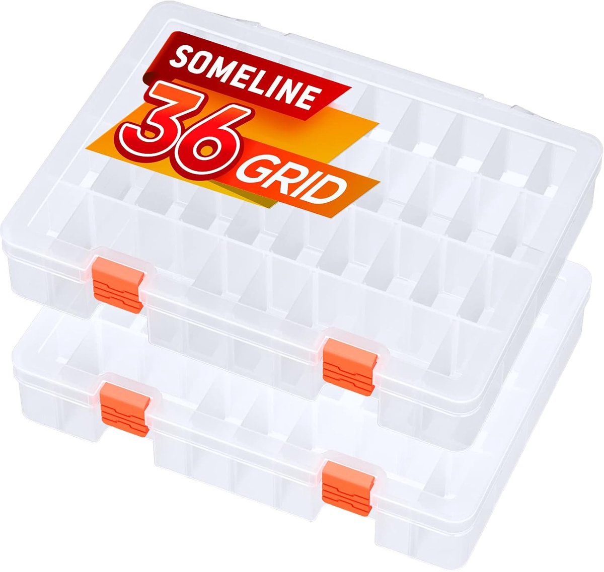 SnelShoppen - Transparante Plastic Opbergdozen voor Sieraden Organiser - Accessoires voor Oorbellen met Verstelbare Tussenschotten (Set van 5) - 36 Co
