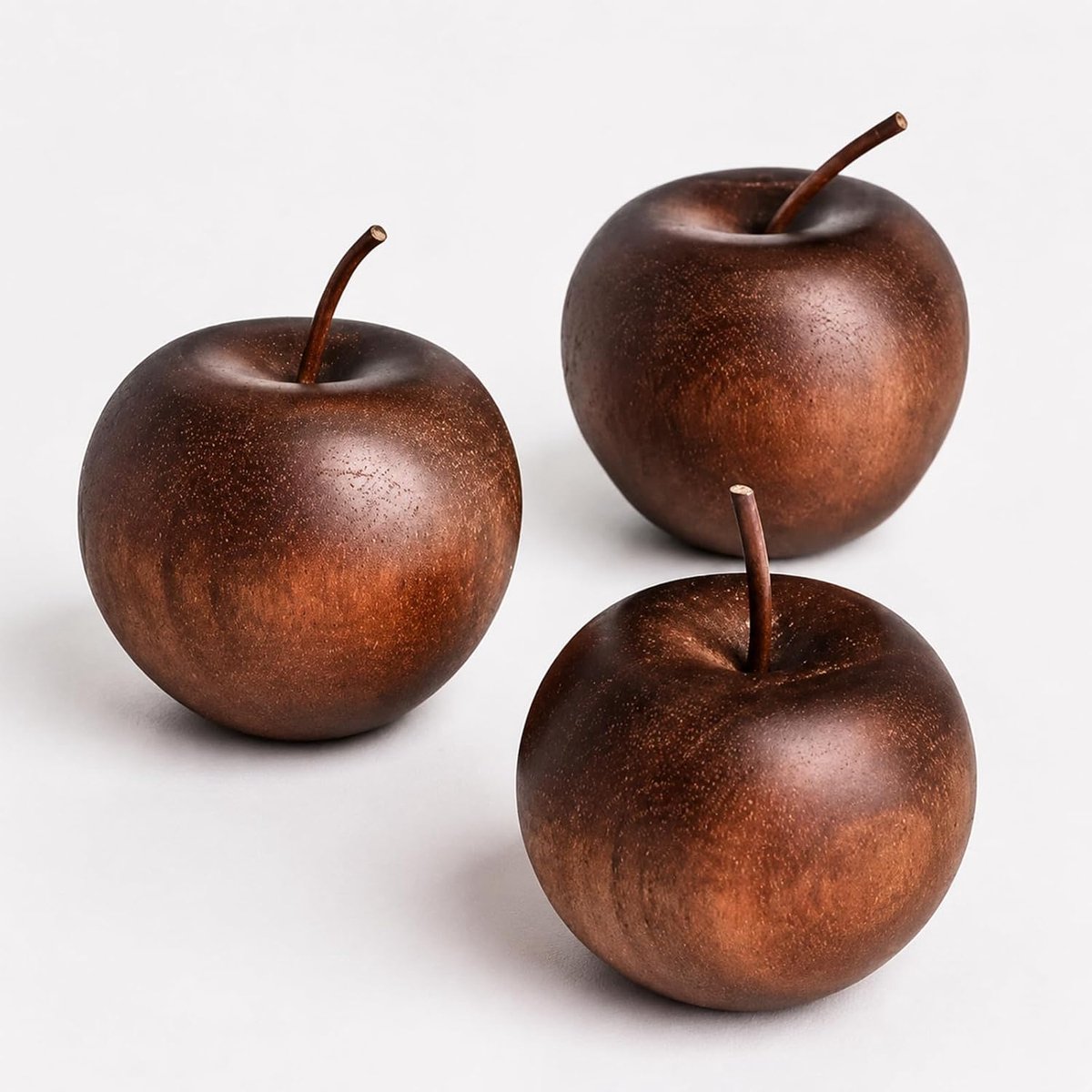 SnelShoppen - 3Pcs Mini Houten Appelvormige Diffuser voor Essentiële Olie - Draagbare Aromatherapie Decoratie voor Auto, Huis en Slaapkamer - Rustic L
