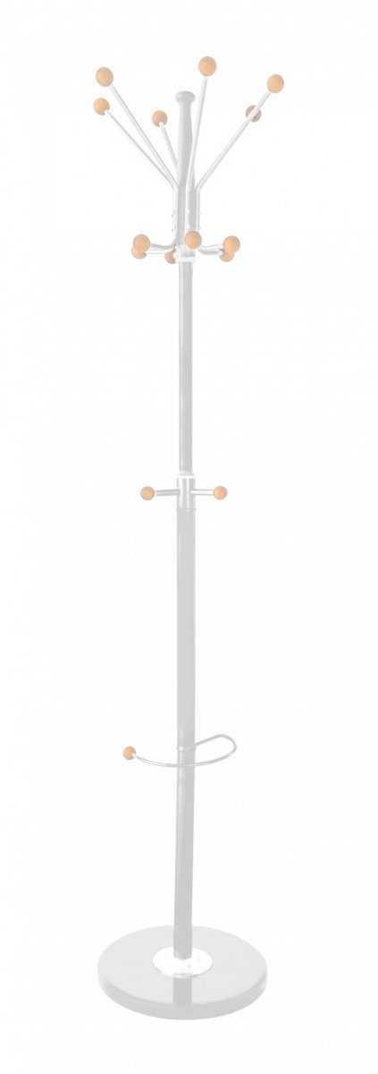 Kapstok staand met paraplu houder zilver 14 haken