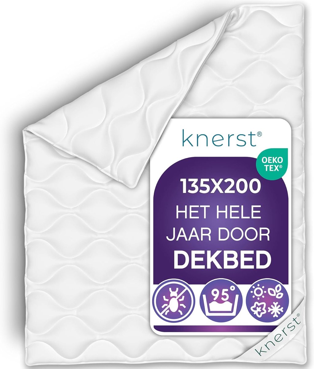 SnelShoppen - All Season Dekbed 135x200 - Ademend Microvezel Dekbed - Licht en Warm Comforter Deken voor het Hele Jaar - Wasbaar Dekbed voor eenpersoo