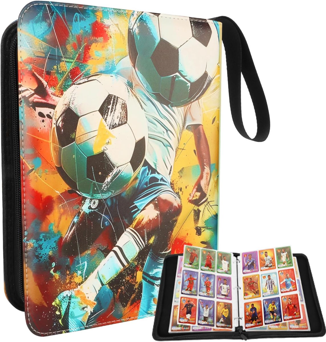 SnelShoppen - Verzamelalbum voor Voetbalkaarten, 50 Pagina's, Capaciteit 900 Kaarten, Voetbalkaarten Album, Ideaal voor Verzamelen en Ruilen