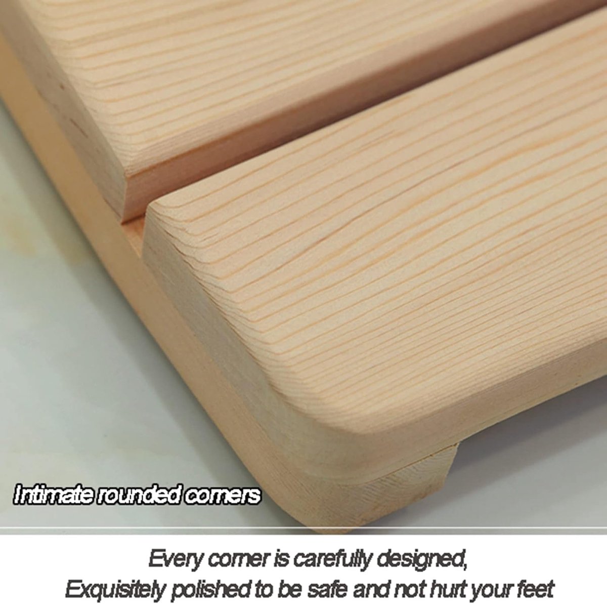 Bamboe badmat - Douchemat vloer - Veilig douchen - Antislip ontwerp - 60 x 70 cm - Naturel — cadeau in Wonen & Interieur - foto 4