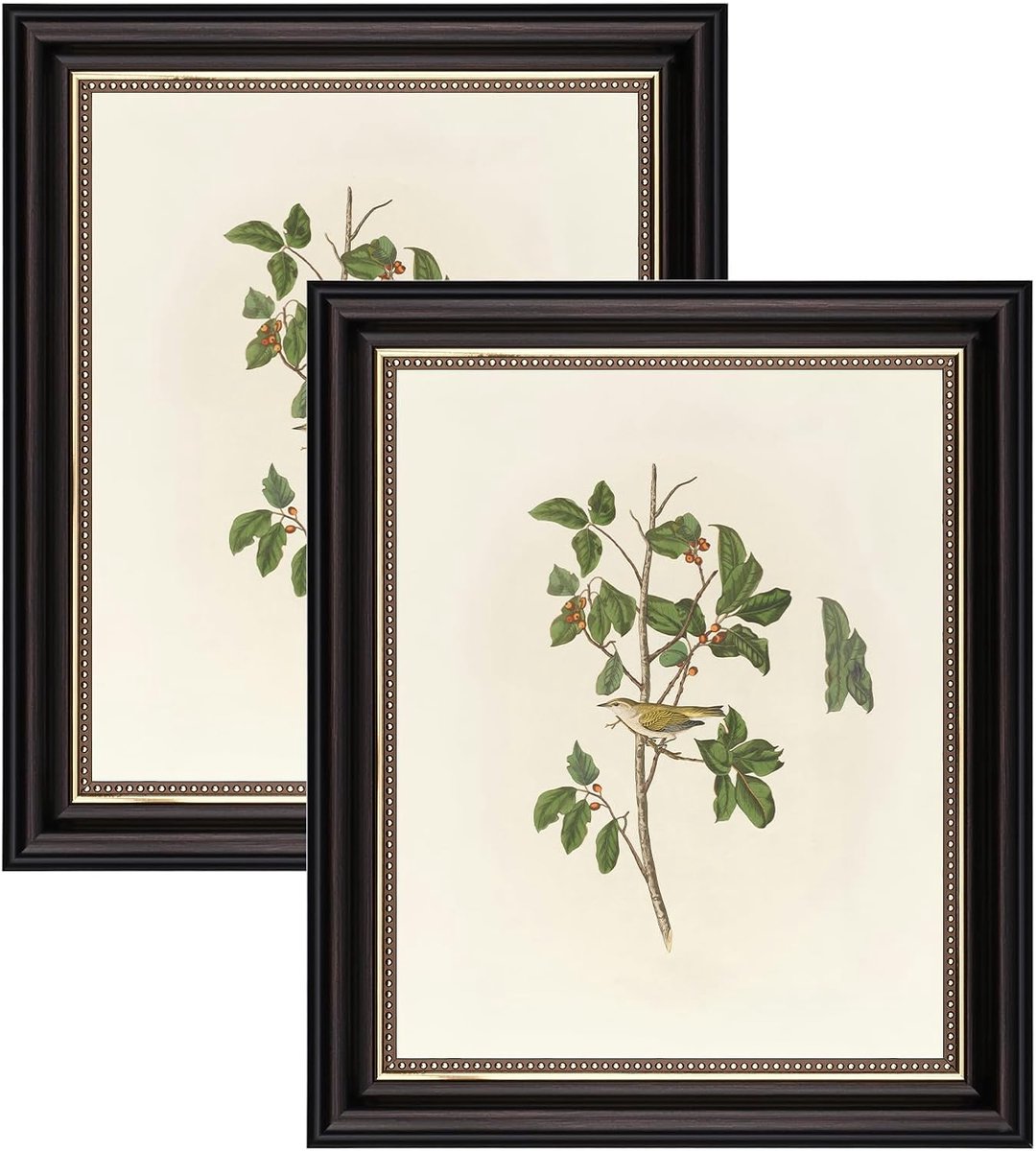 SnelShoppen - Set van 2 Vintage Fotolijstjes 20x25 cm, Shabby Chic Retro Fotolijsten voor Muur en Tafel, Staande Foto Lijsten Horizontaal & Verticaal,