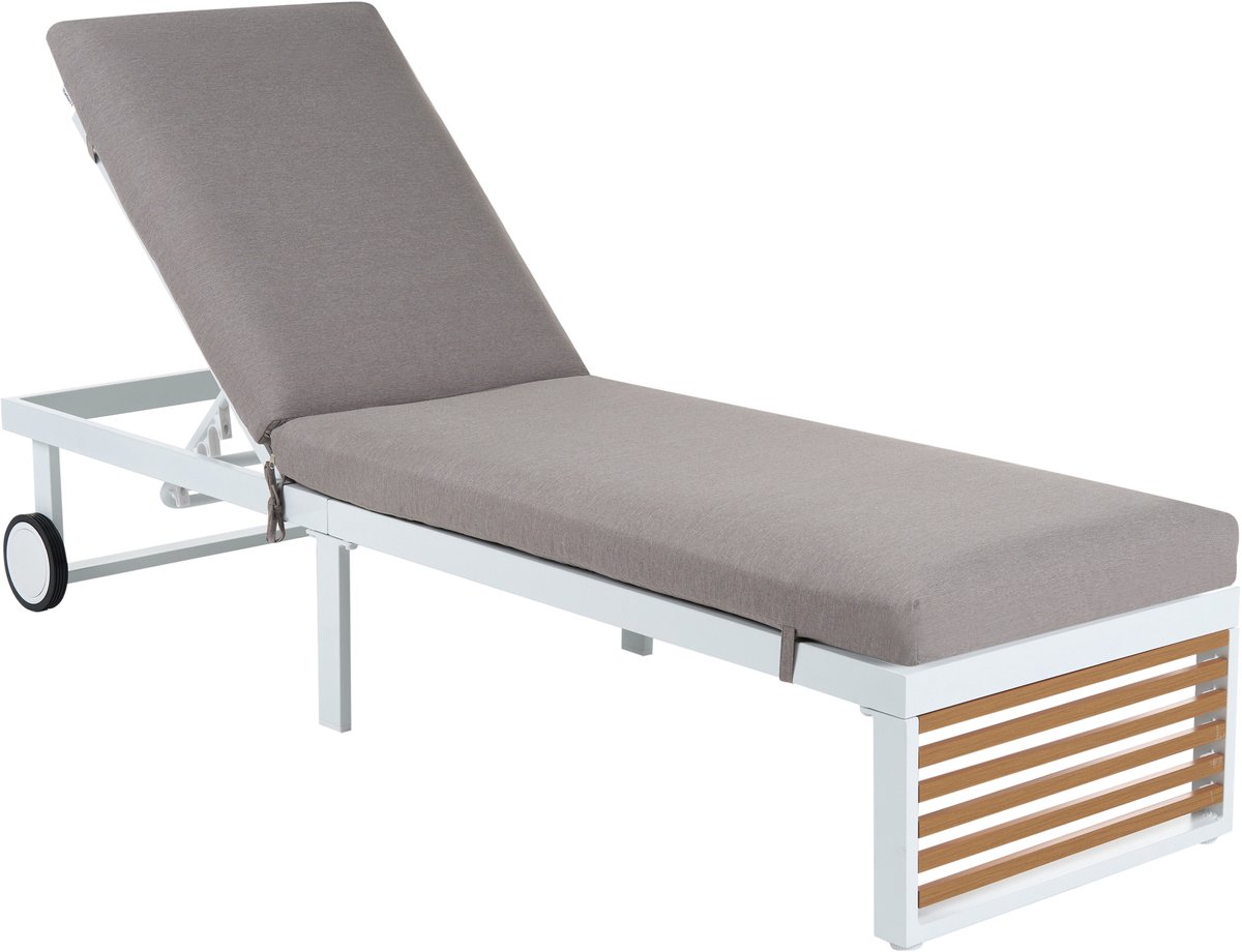 VERDELLO - Tuinligstoel - Grijs - Aluminium