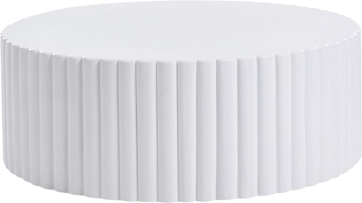 POZZA - Salontafel - Wit - ø 117 cm - Lichtbeton