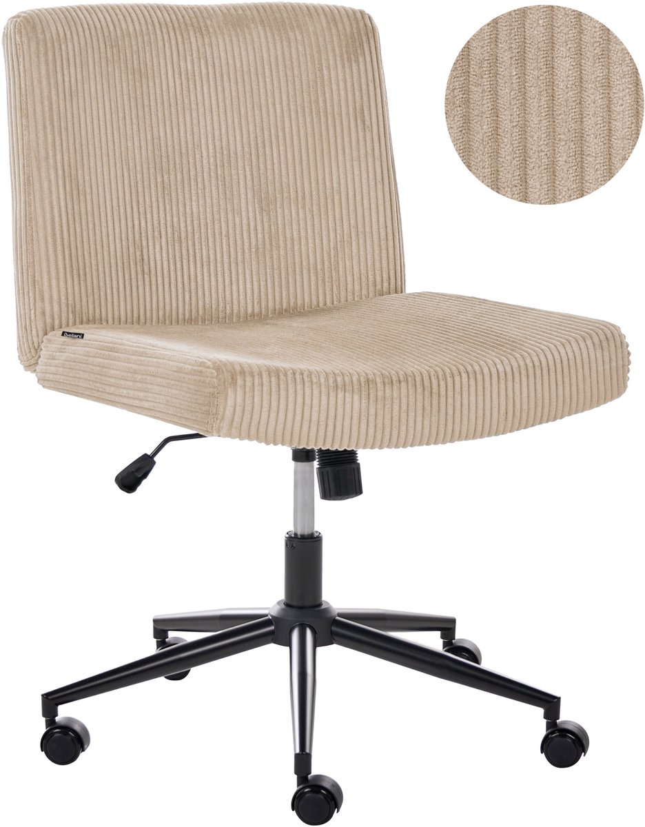 GEDDES - Bureaustoel - Beige - Corduroy