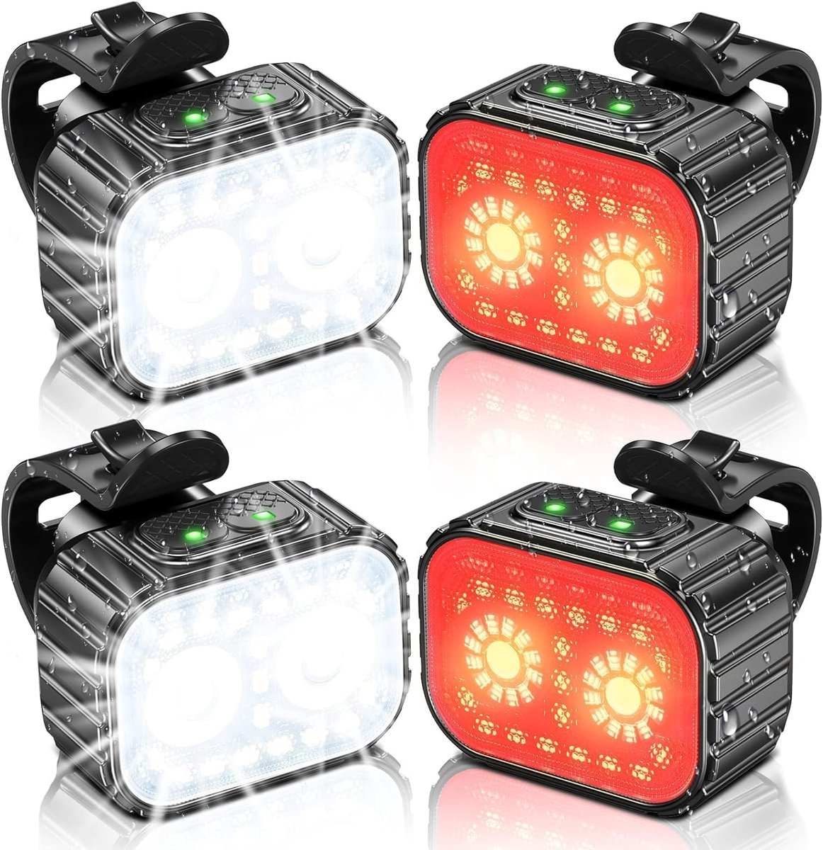 SnelShoppen - Fietsverlichting USB Oplaadbaar - Super Helder Fietslicht IPX6 Waterdicht - 8+12 Verlichtingsmodi - Perfect voor Nachtritten, Camping &
