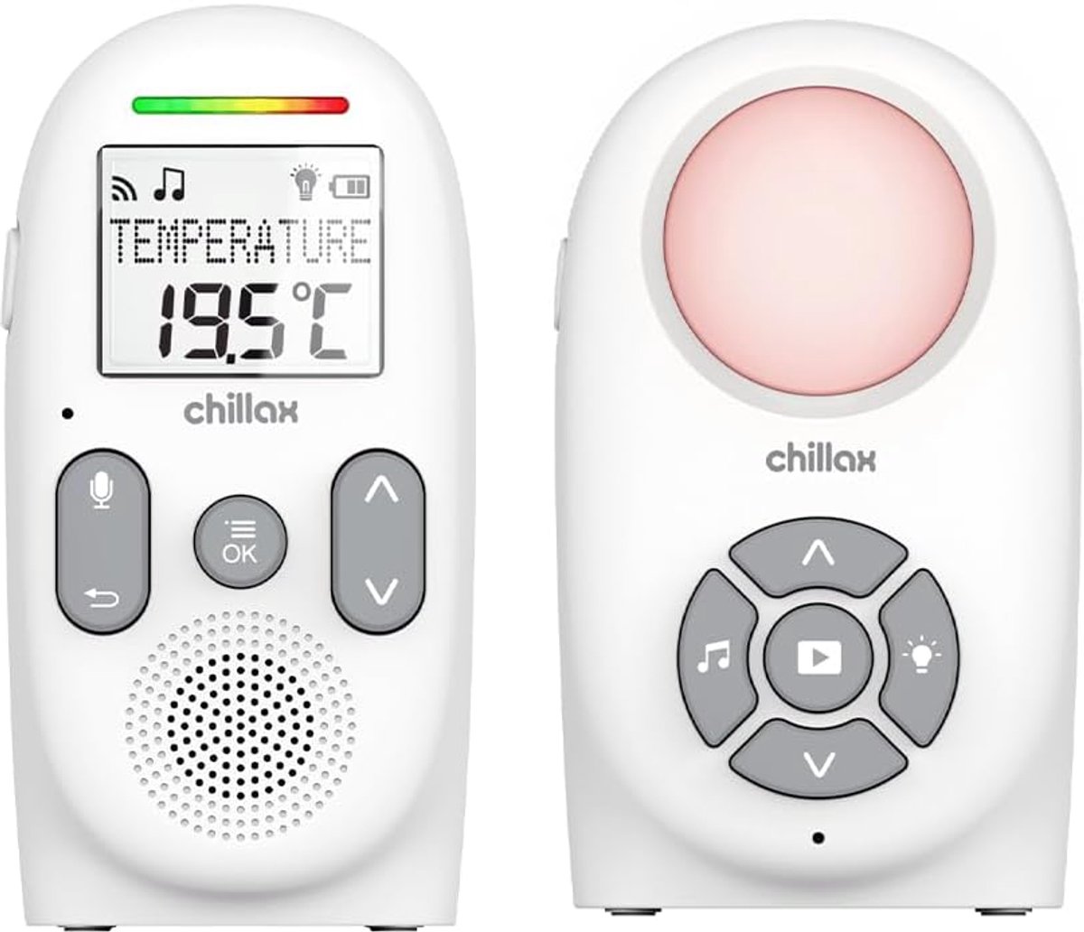 SnelShoppen - Baby Monitor Audio met LCD Display - DECT Technologie - VOX en Eco Modus - Temperatuur Sensor met Alarm - 340 m Bereik - Nachtlampje & 5