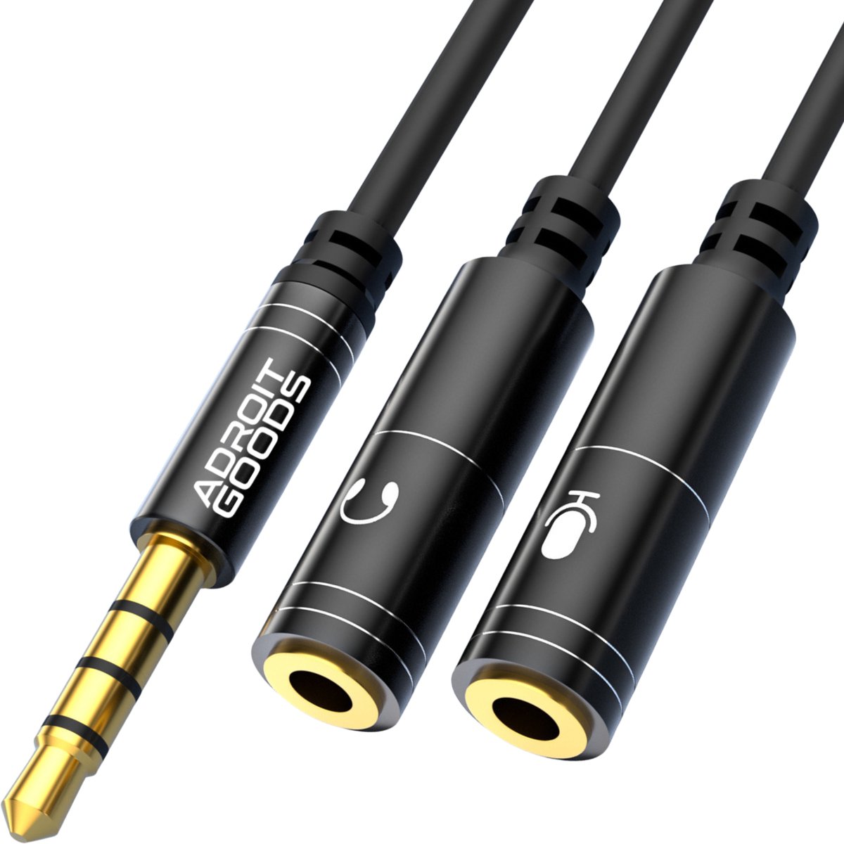 AdroitGoods 3.5mm Audio Splitter Microfoon & Koptelefoon Adapter AUX Y Kabel TRRS naar Dual Jack Voor Laptop PC Gaming Headset Audio Verlengkabel
