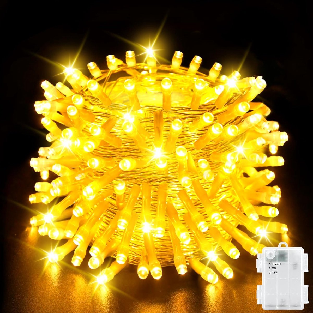 SnelShoppen - 5 m 50 LED Fairy Lights Warm White met 6 Uur Timer - IP65 Waterproof Tuinverlichting voor Binnen en Buiten - Ideaal voor Kerstdecoratie,
