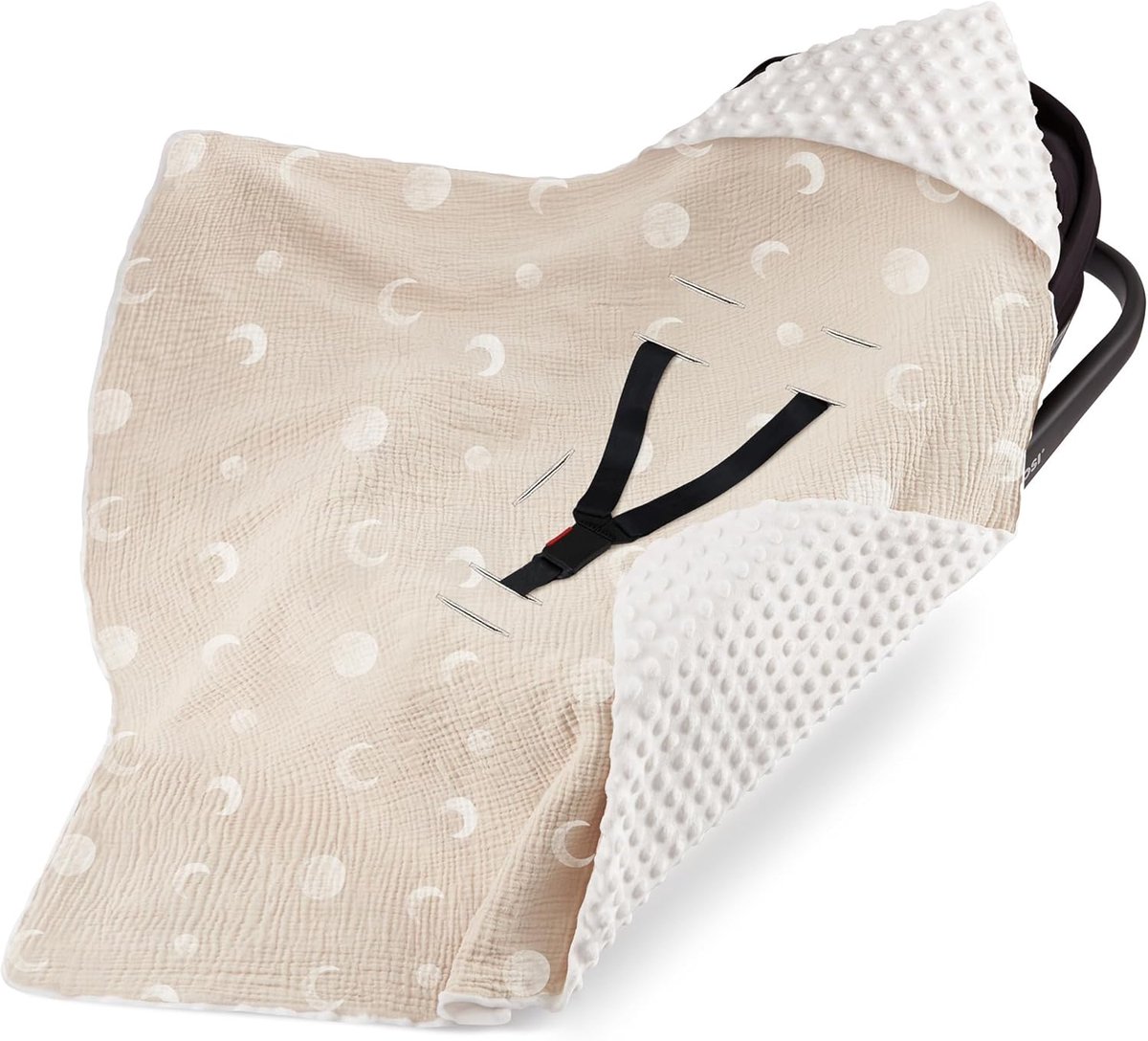 SnelShoppen - Baby Dekentje 90x90cm - Zacht Katoen Muslin Babydeken voor Pasgeborenen - Ademend en Comfortabel voor Kinderen, Apricot Moon - Perfect v