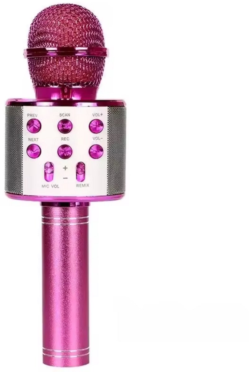 New Age Devi - Bluetooth Karaoke Microfoon - Draadloos met Ingebouwde Speaker - AUX en MicroSD - Roze KMS20 van Denver