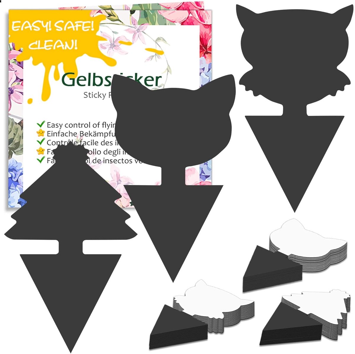 SnelShoppen - Blooven Flycatchers - Effectieve Sticky Fly Traps voor Vliegende Insecten, Gele Stickers en Tablets, 30 Stuks, Ideaal voor Keuken, Tuin