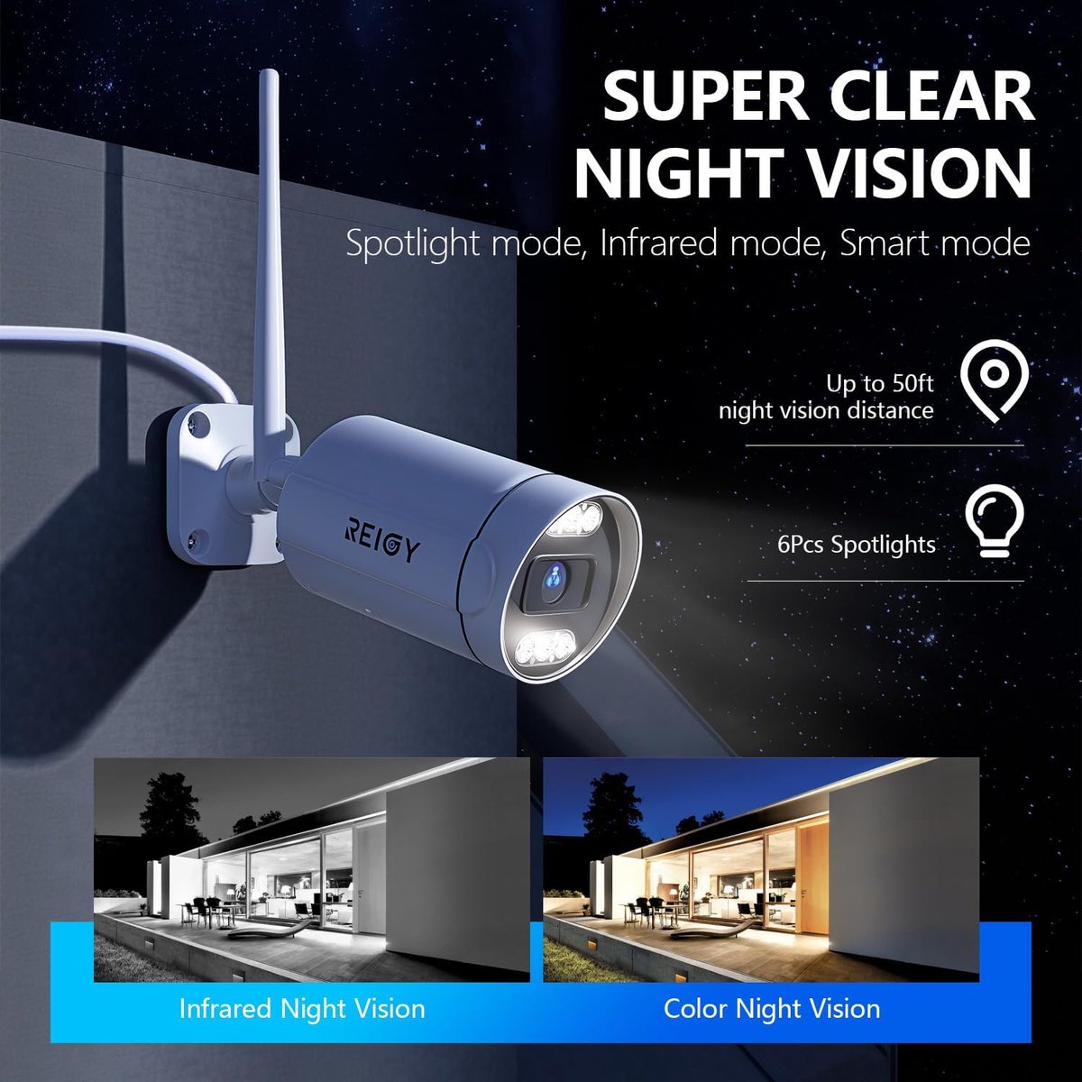 SnelShoppen - 5MP Beveiligingscamera Systeem Buiten Wifi met Spotlight en 1TB Hard Disk, Draadloos CCTV Camerasysteem Outdoor, 16CH NVR + 4x1920P Vide