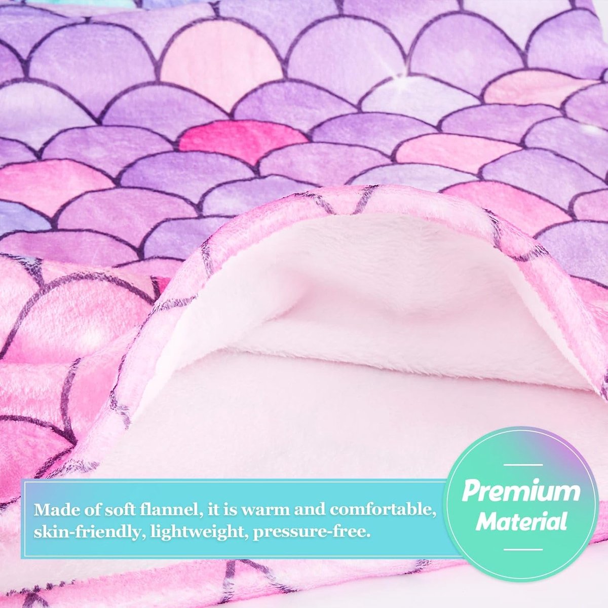 SnelShoppen - Wearable Mermaid Blanket voor Volwassenen, Zachte Flanellen Deken, 160 x 70 cm, Elegante Roze en Groene Kleur, Perfecte Sofa Deken voor