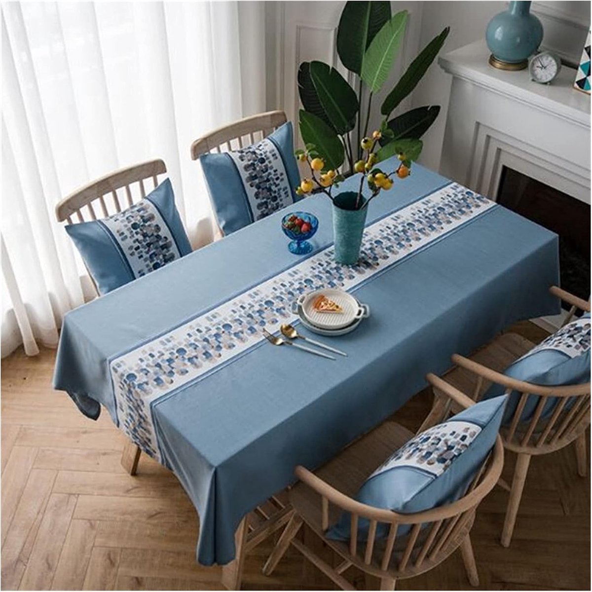 Tafelkleed - Tafelbedekking Salontafel - Bescherming Tafel - Waterdicht Olieafstotend - 130x130cm - Blauw